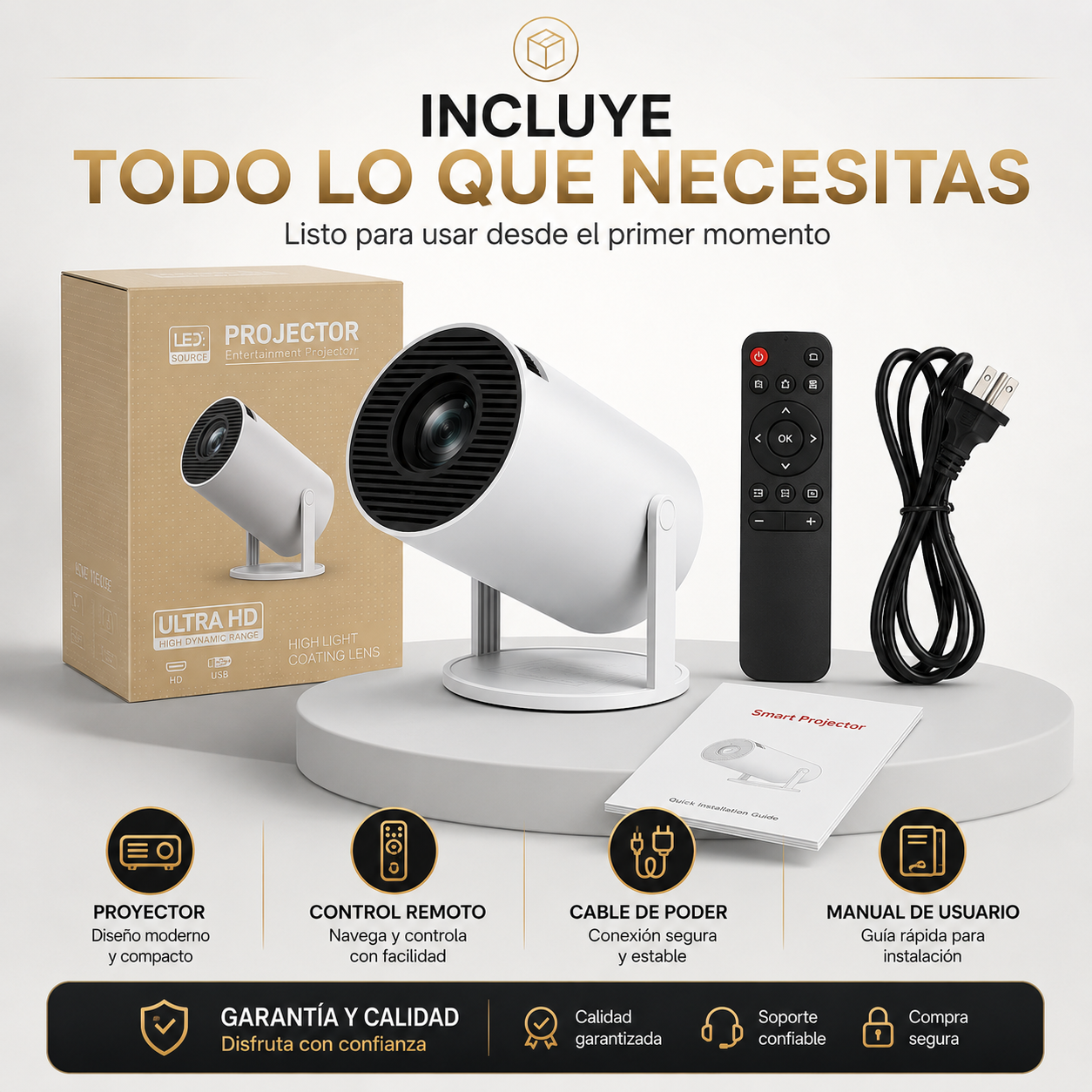 Mini Proyector Inteligente HY300 ¡Convierte Tu Casa en un Cine!