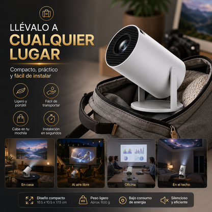 Mini Proyector Inteligente HY300 ¡Convierte Tu Casa en un Cine!