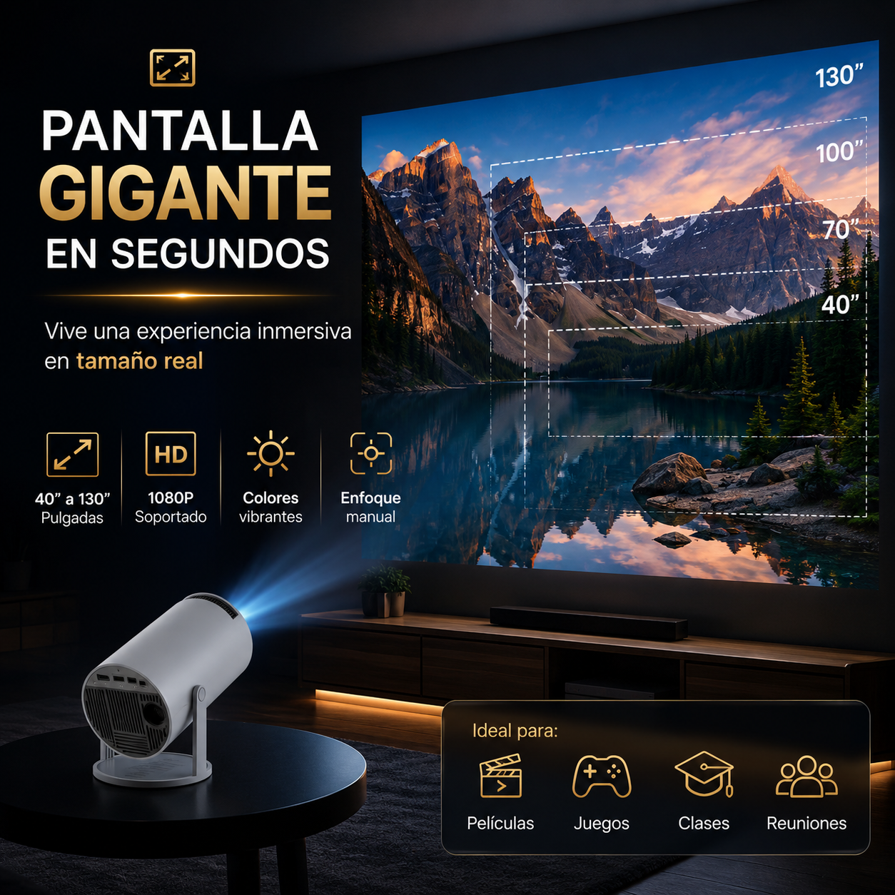 Mini Proyector Inteligente HY300 ¡Convierte Tu Casa en un Cine!